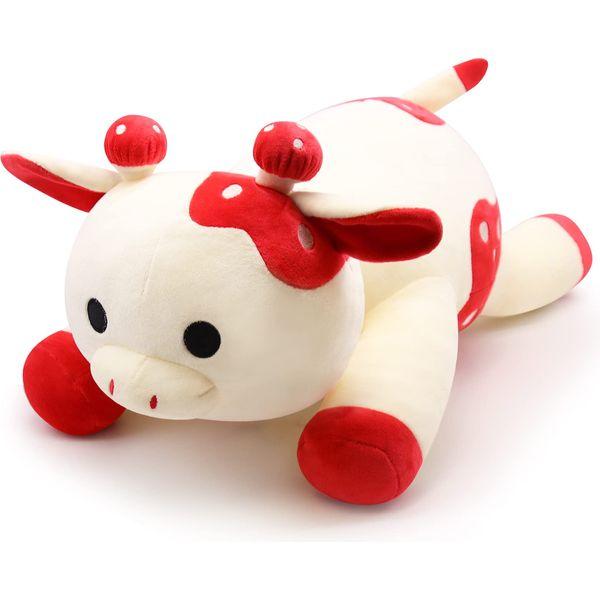 Desdfcer Strawberry Cow Plush Toy Animal,Cow Weighted Stuffed Animals,Giant Hugging Pillow,Weighted Strawberry Cow Plush,Cow Stuffed Animals Plush Doll Toy,Kawaii Plushies