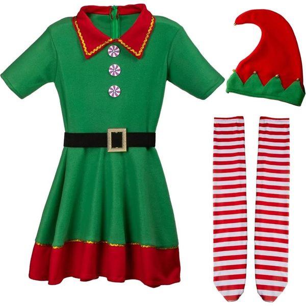 AudMsier Festive Elf Clothing, Elf Hat, Shirt, Trousers in Set, Christmas, Carnival, Cosplay Outfit