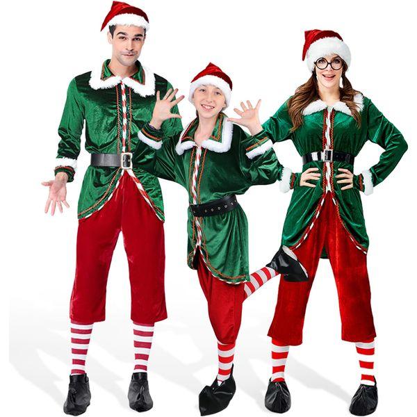 JESOHO 6 Piece Elf Costume, Men's Women's Elf Costumes, Unisex Performance Costume, Cosplay Party Costume,Fancy Dress, Christmas Elf Outfit (Size: S)