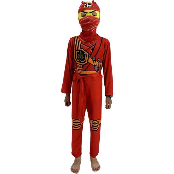 laughZuaia Kids Red Green Blue Ninja Pretend Play Costumes Cartoon Kai Lloyd Jay Fancy Dress Up Jumpsuit Outfits (140, Kai)