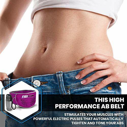 ABFLEX Ab Toning Belt for Developed Stomach Muscles, Remote for Quick and Easy Adjustments, 99 Intensity Levels and 10 Workouts for Fast Results (Purple) 2