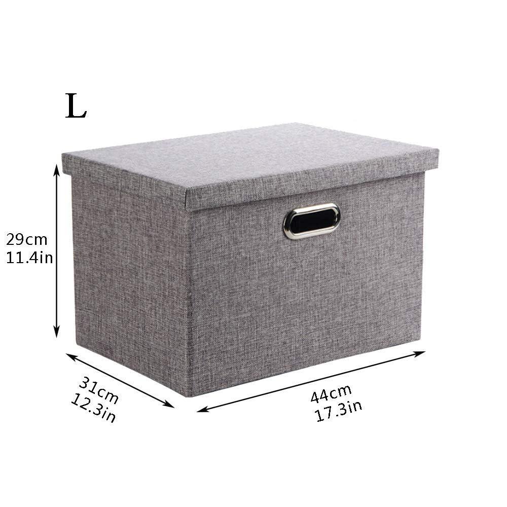 Wintao Storage Boxes with Lids Large, Foldable Fabric Storage Baskets for Shelves, Home and Office, Grey, 44 x 31 x 29 cm, 2 Pack 8