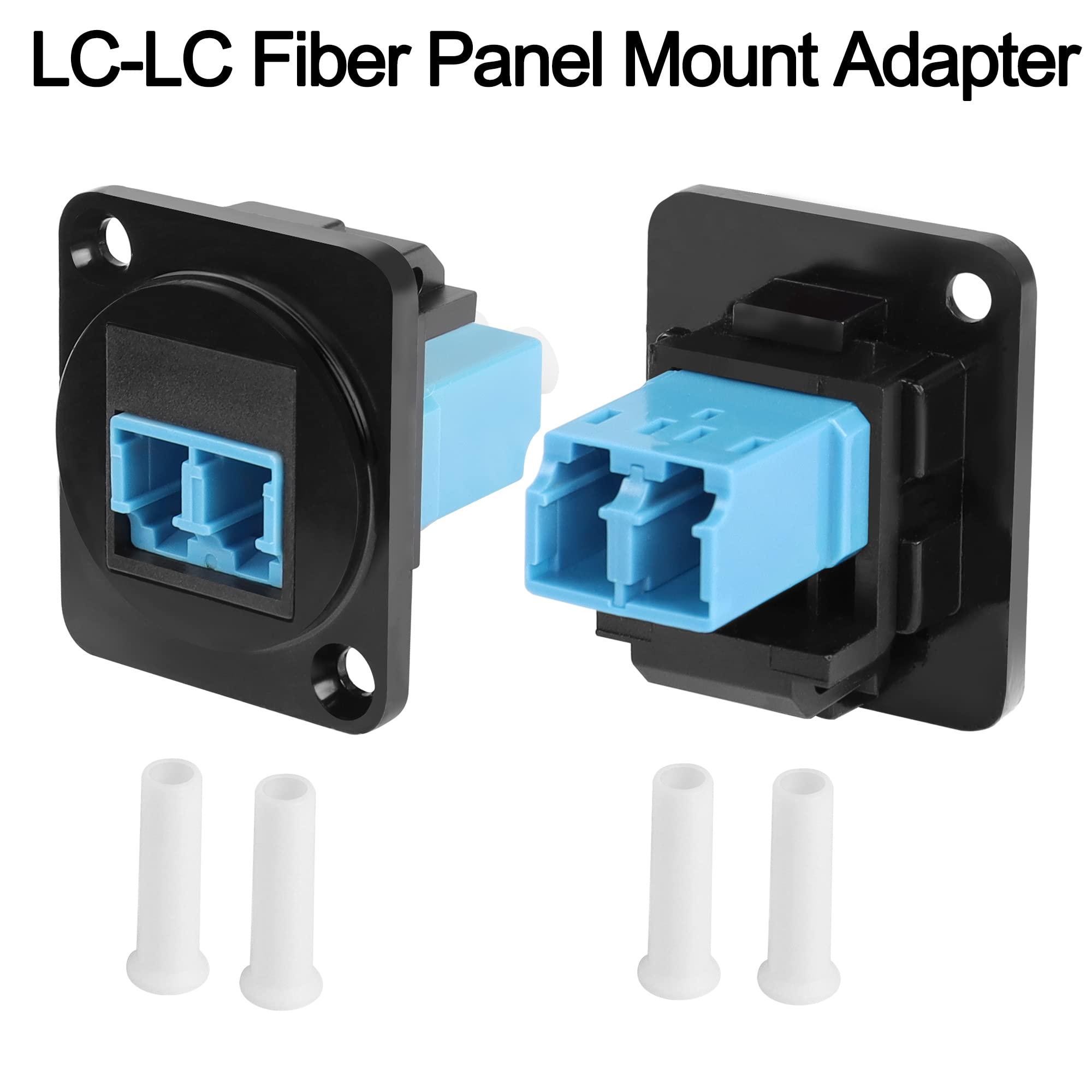 QIANRENON LC Fiber Panel Mount Adapter LC Fiber Optic Connector Socket LC Fiber Coupler Module. XLR Panel/D-Panel Mount, for Fibre Optic Network LAN Integrated Cabling 1