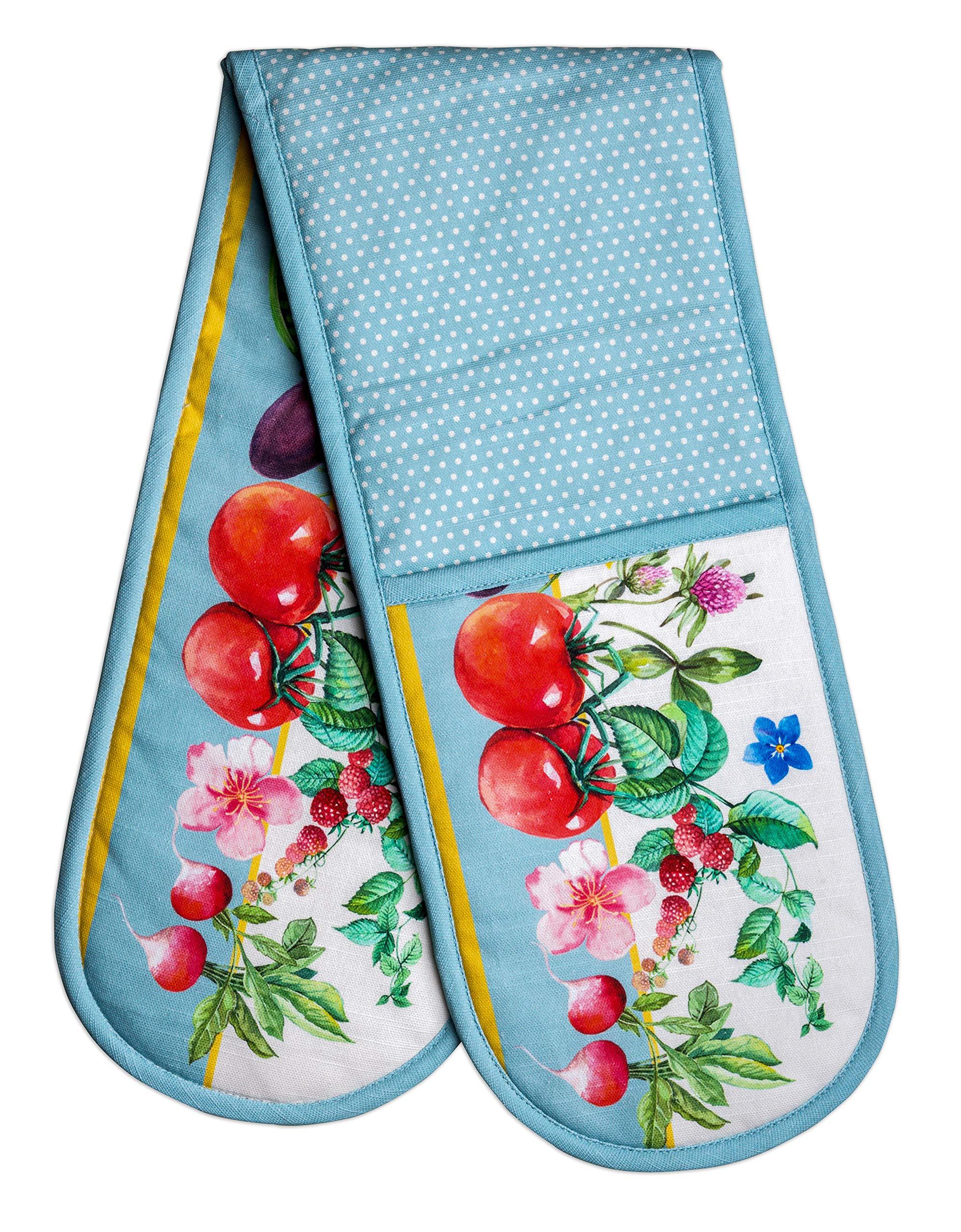 Maison d' Hermine Giverny 100% Cotton Double Oven Mitt BBQ Cooking Gloves Baking Grilling Microwave Barbecue Handling Hots & Pans Spring/Summer (18cm x 89cm) 5