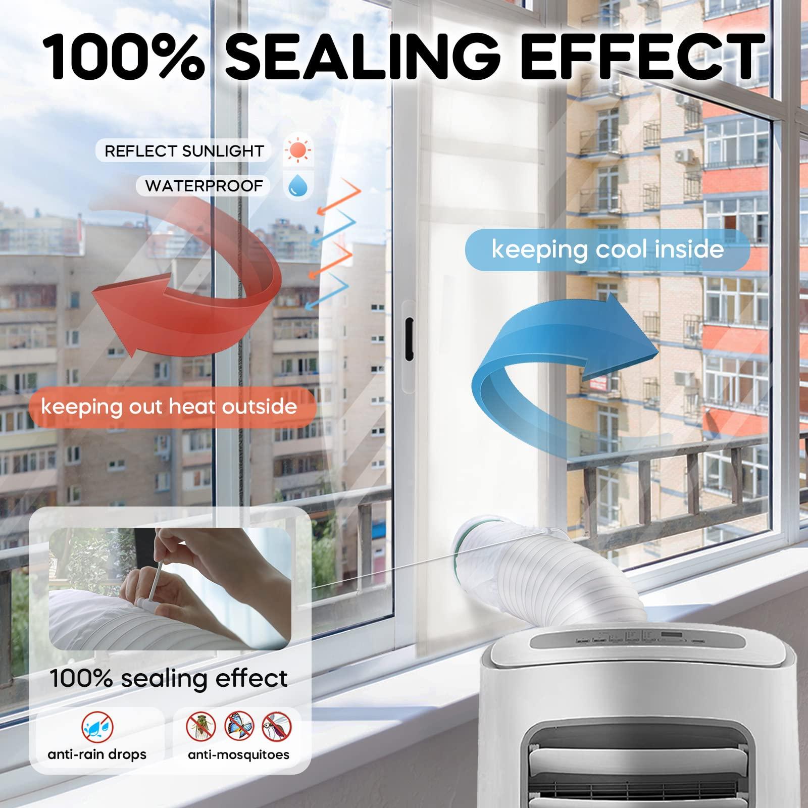 Loviga Air Conditioner Window Seal, Upgraded 100% Sealing Effect Air Conditioner Window Kit for Portable Air Conditioner and Tumble Dryer, 25x62~92cm Length Adjustable Waterproof… 1