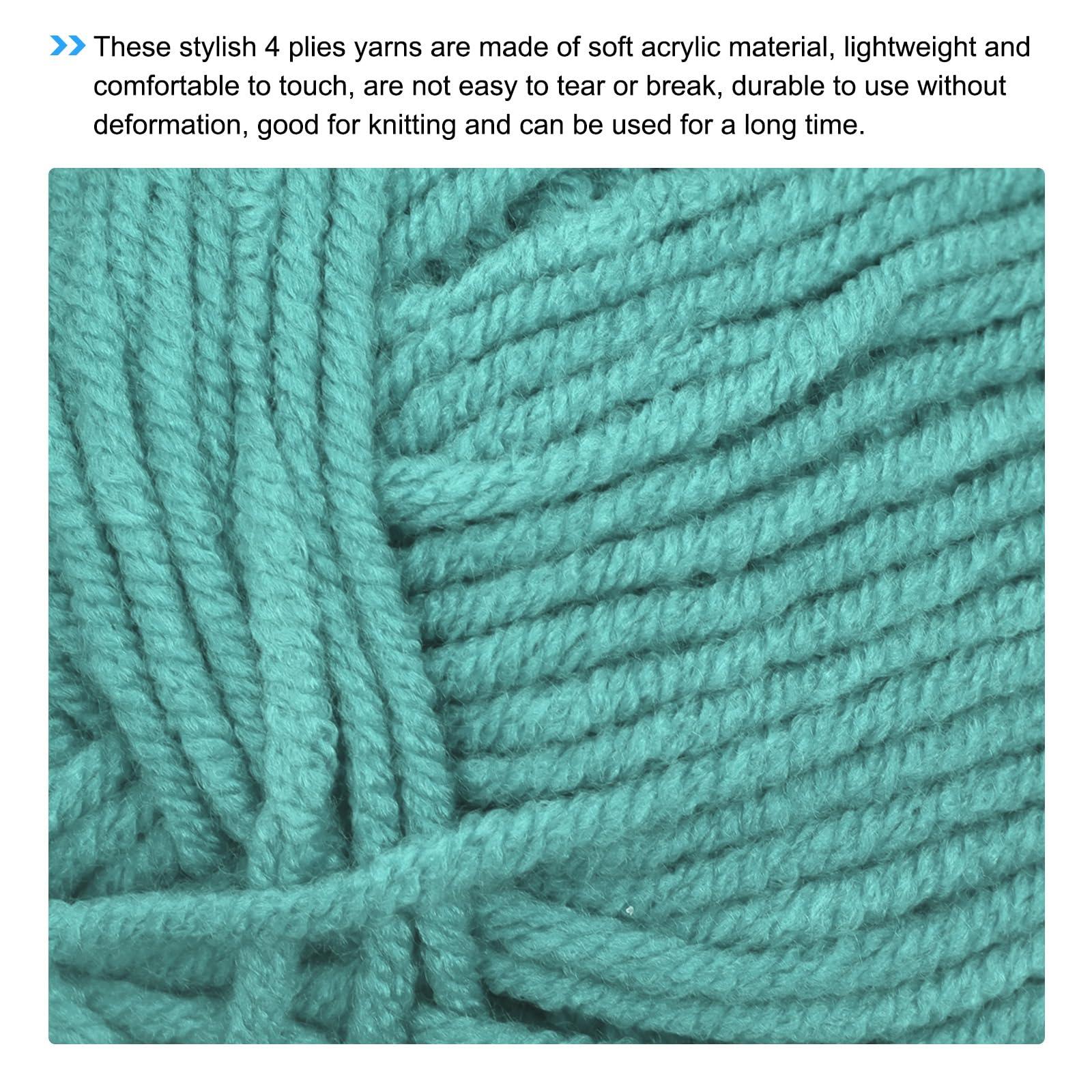 sourcing map Acrylic Yarn Skeins, 2 Pack of 50g/1.76oz Soft Crochet Yarns for Knitting and Crocheting Craft Project, Blue-Green 2