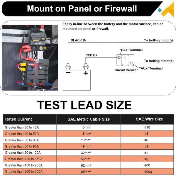 30A-300A AMP Car Circuit Breaker 12V-48V DC Waterproof Car Audio Inline Circuit Breaker with Manual Reset, Auto Circuit Breaker Fuse Holder for Car Audio Solar Inverter System Protection (70A) 4