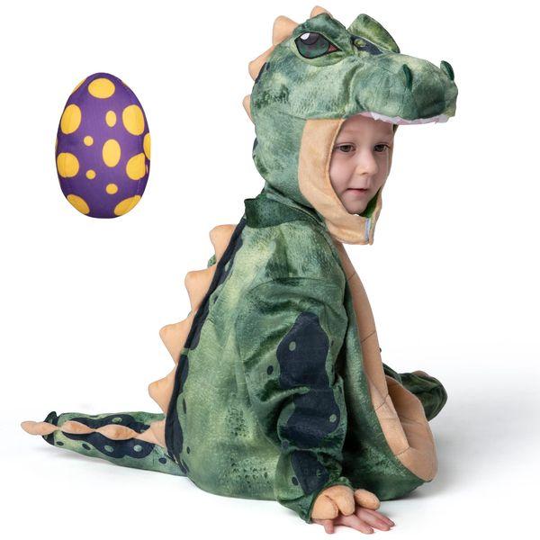 Spooktacular Creations Halloween Child Green T-Rex Costume, Toddler Unisex Realistic Dinosaur Costume Set for Halloween 4