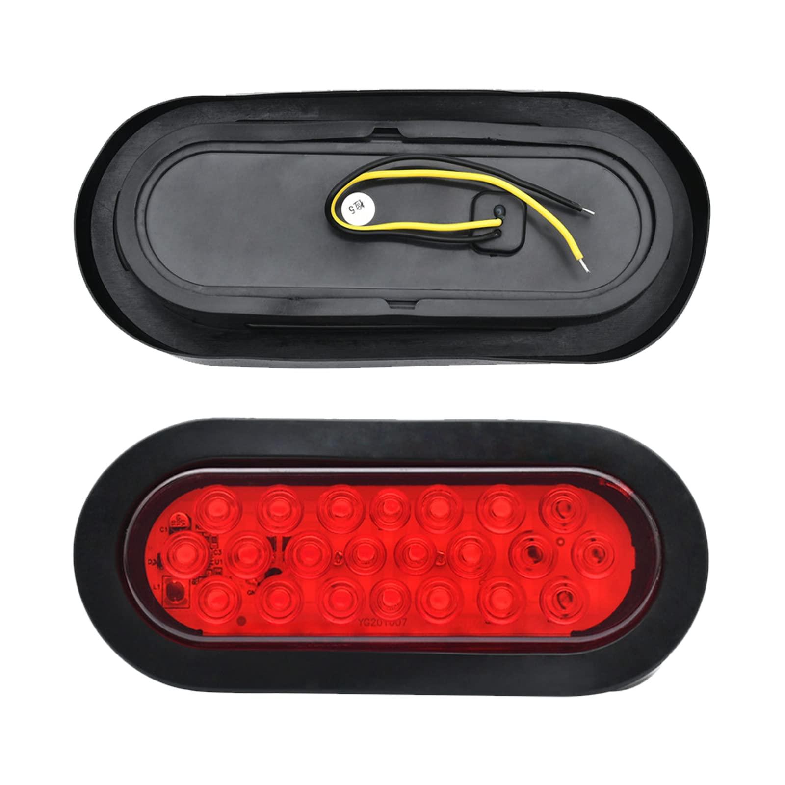 ALI2 Oval Red LED Trailer Lights Stop/Turn Tail Light 22 LED for Trailer Truck,2PCS 7