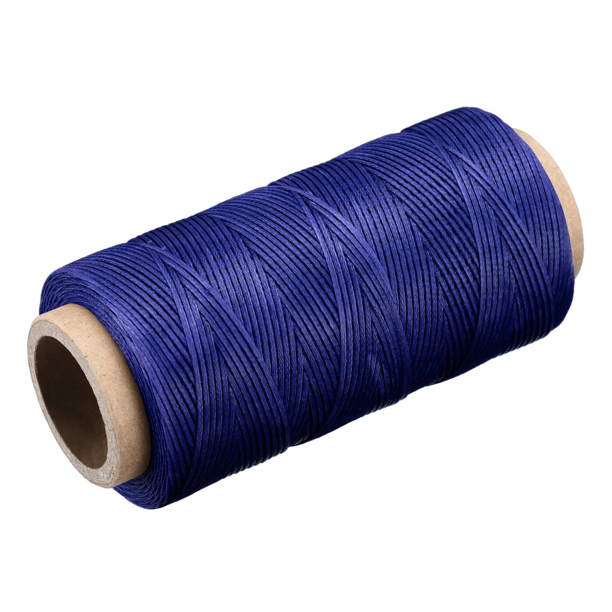 sourcing map Leather Sewing Thread 186 Yards 210D/1mm Polyester Waxed Cord for Manual Sewing, Dark Blue 7