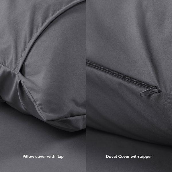 Blumtal® Luxury Duvet Cover Set Pinch Pleat, UltraSoft King Bedding with Beautiful Tucks, 240 x 220 & 65 x 65 cm (2x), Pintuck Bedding, Grey 4