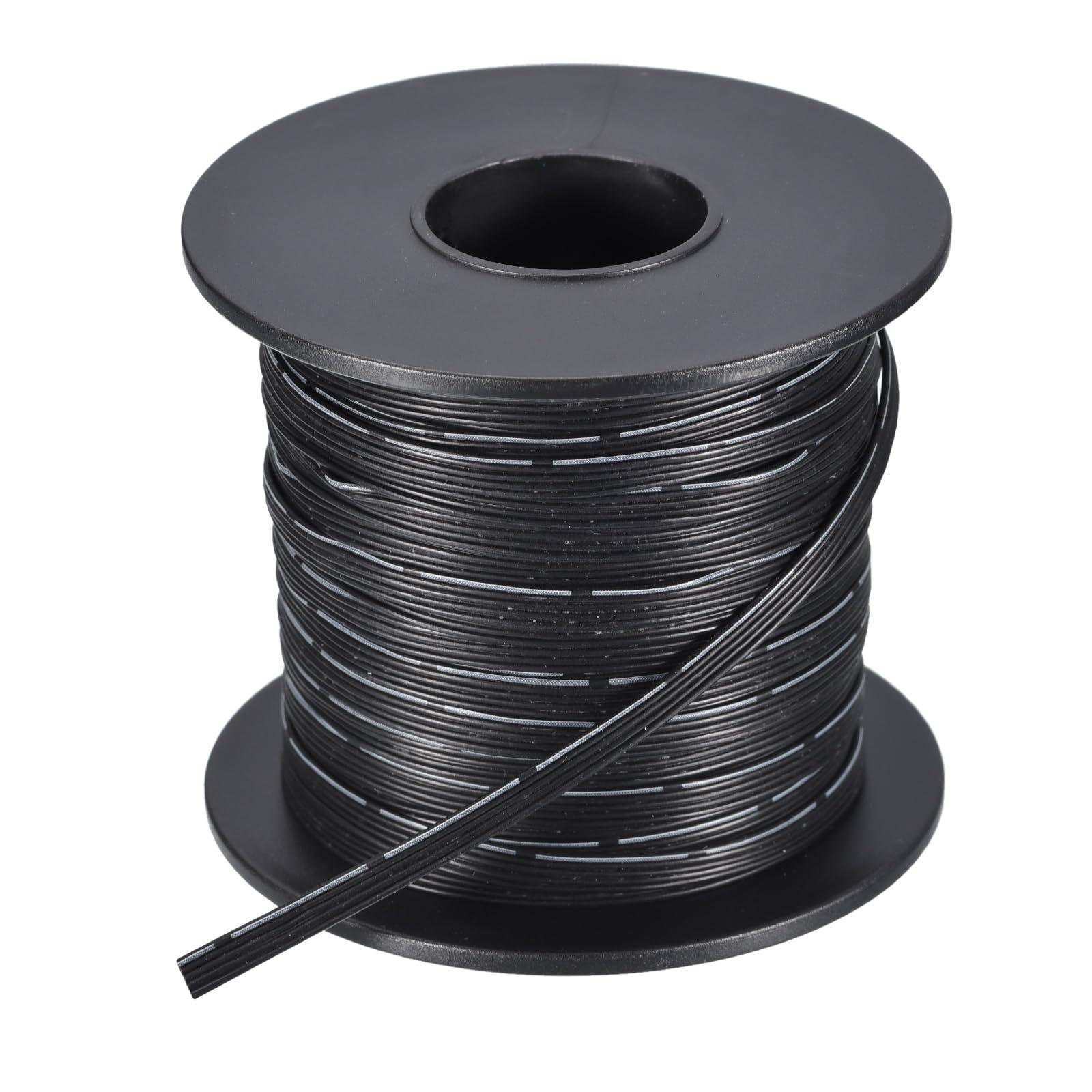 sourcing map 30AWG Ribbon Cable Silicone Wire 5Pin 30 Gauge Ribbon Wire Flat Silicone Cable 30m/100ft Black Stranded Tinned Copper Wire 0