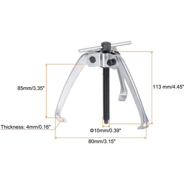 sourcing map 3.15" 3-Jaw Gear Puller for Bearings, Pulleys Remove, Carbon Steel Separate Lifting Device 1