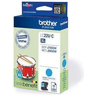 Brother LC-22UC Inkjet Cartridge, Super High Yield, Cyan, Brother Genuine Supplies 1