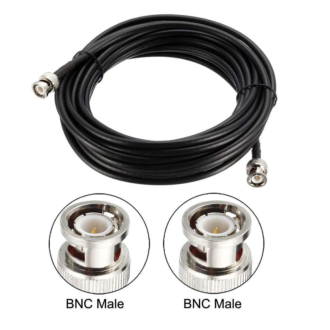 sourcing map BNC Male to BNC Male Coax Cable RG58 Low Loss RF Coaxial Cable 50 Ohm 50 Ft 6