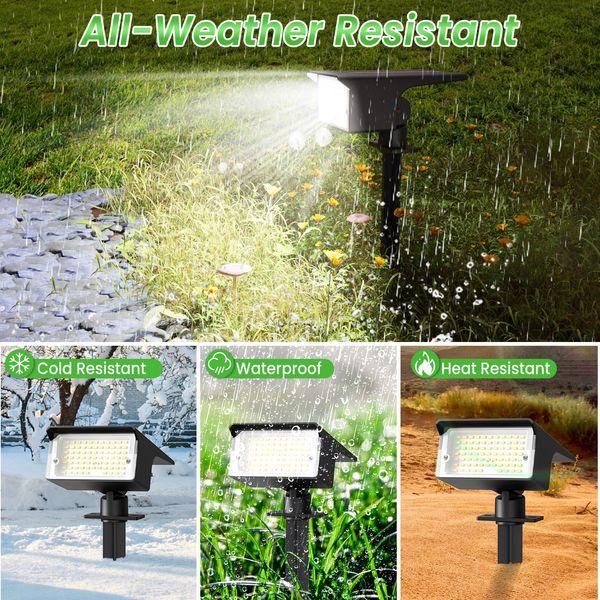 Solar Spot Lights Outdoor Garden, [6 Packs/75 LED] RGB Colour Changing Solar Lights Outdoor with 4 Modes, Waterproof, Auto On/Off, 2-in-1 Solar Landscape Spotlight for Pathway Driveway Yard Porch 2