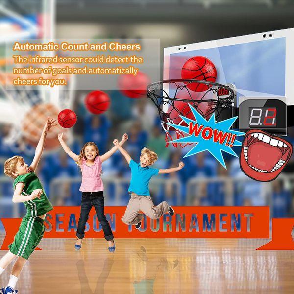 STAY GENT Mini Basketball Hoop for Kids and Adults with Electronic Score Record, Indoor Wall Mounted Basketball Hoop Set with 3 Ball, Outdoor Sport Shooting Ball Game Toys Gift for Boys Girls Bedroom 1