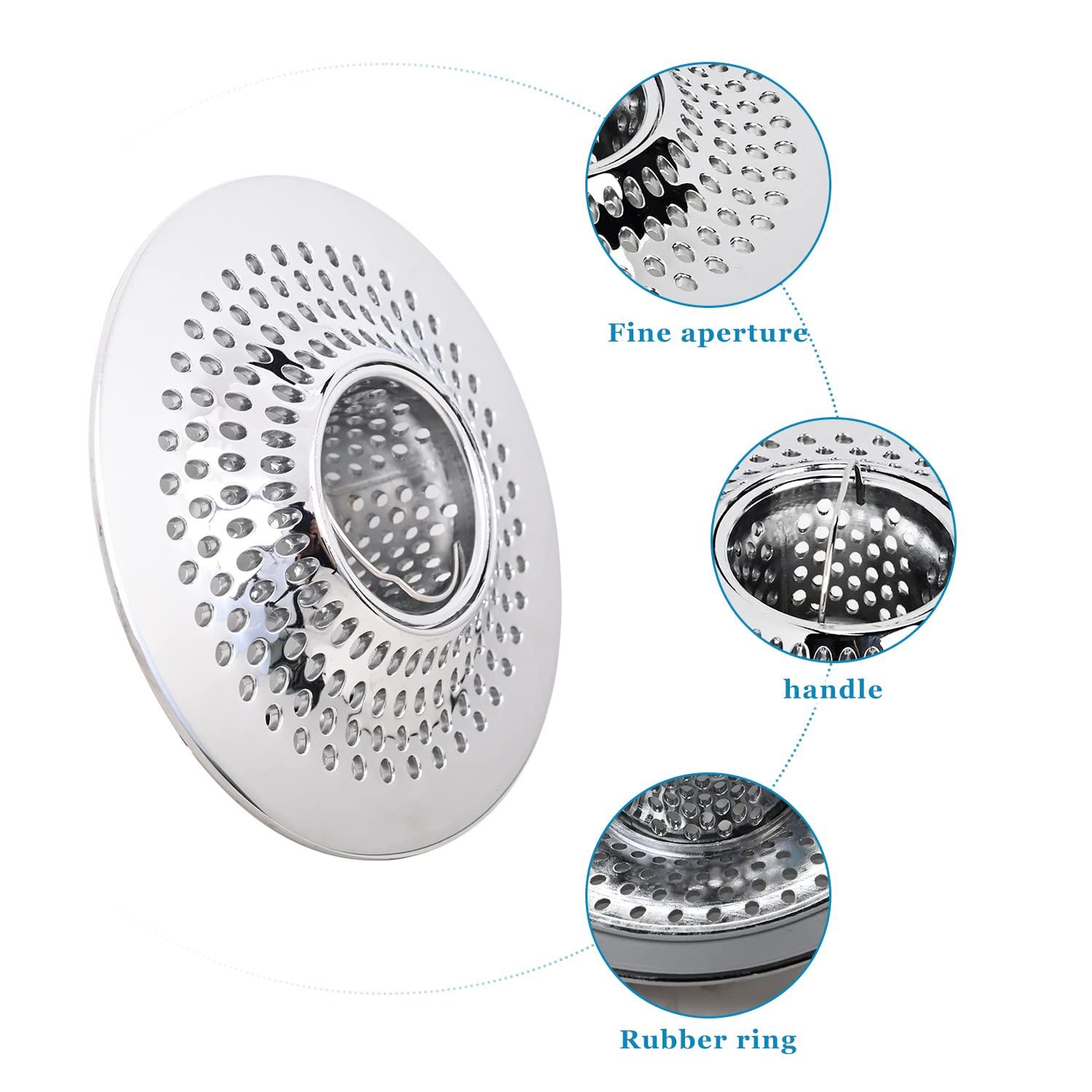 Lesolar 110mm Drain Hair Catcher Stainless Shower Steel Drain Bathtub Cover sink Protector Sink for Bathroom Kitchen Washbasin Balcony 3