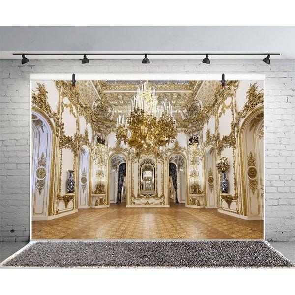 Renaiss 7x5ft Luxurious Palace Backdrop Chandelier Arch Door Noble Glittering Hotel Photography Background Kids Adult Travel Vacation Photo Booth Shoot Vinyl Studio Props 2