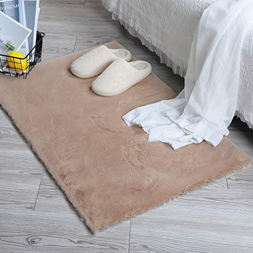 HEQUN Faux Sheepskin Area Rug,Lambskin Fur Rug,Super Soft Faux Rabbit Fur Rug| Fluffy Rug for the Bedroom, Living Room or Nursery | Furry Carpet or Throw for Chairs| No Shedding 3