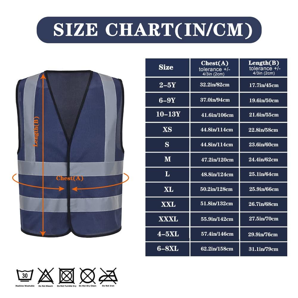 AYKRM 12 Colors Optional Reflective Vest High Visibility navy hi viz vis Executive Waistcoat 3