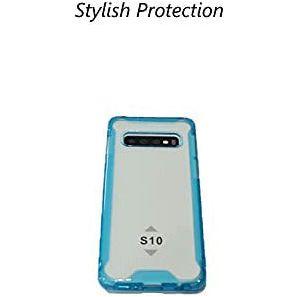 CP&A Protective Phone Case, Clear Hard PC Back and Soft TPU Bumper with Shockproof Air Cushion for Samsung S10, Protective Cover Case, Slim Fit, Shockproof Bumper Cover for Samsung Galaxy S10 (Blue) 1