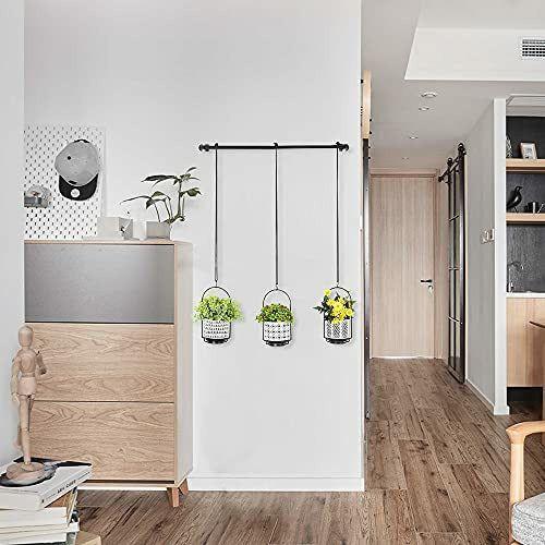 3pcs Hanging Plant Flower Pot - Codream 18/8 Stainless Steel and Ceramic Flowerpot Vase Outdoor Indoor Wall Decor Hanging Planters Baskets 4.1 Inches 1