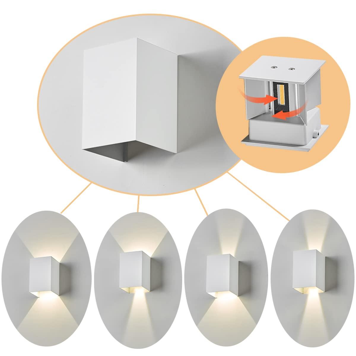 Dr.lazy 12W LED Wall Lights Indoor Outdoor Up Down Wall Lamp Wall Wash Light Modern Wall Sconce Lighting IP65 Waterproof for Living Room Bedroom Hallway Corridor Garden (White/Warm White) 2