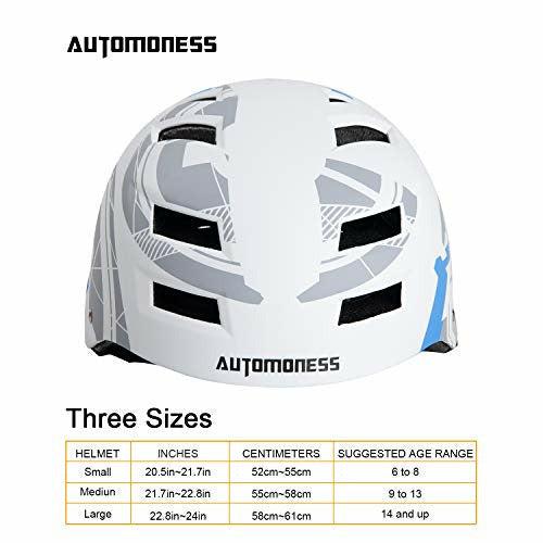 Automoness Skateboard Helmet, Adjustable Helmet for BMX Cycling, Bike Protective Helmet CE Certified for Adult/Youth/Kids 4