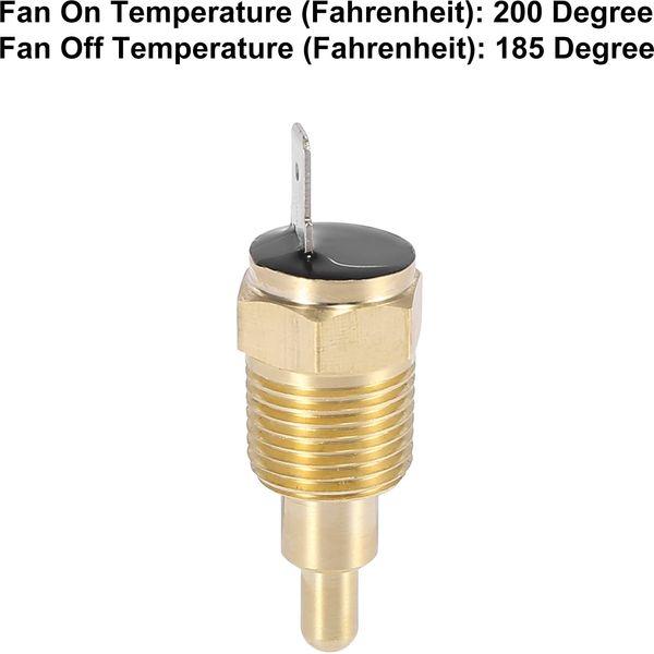 X AUTOHAUX Car Radiator Fan Thermo Switch 3/8" NPT 200 Degree on 185 Degree Off 3