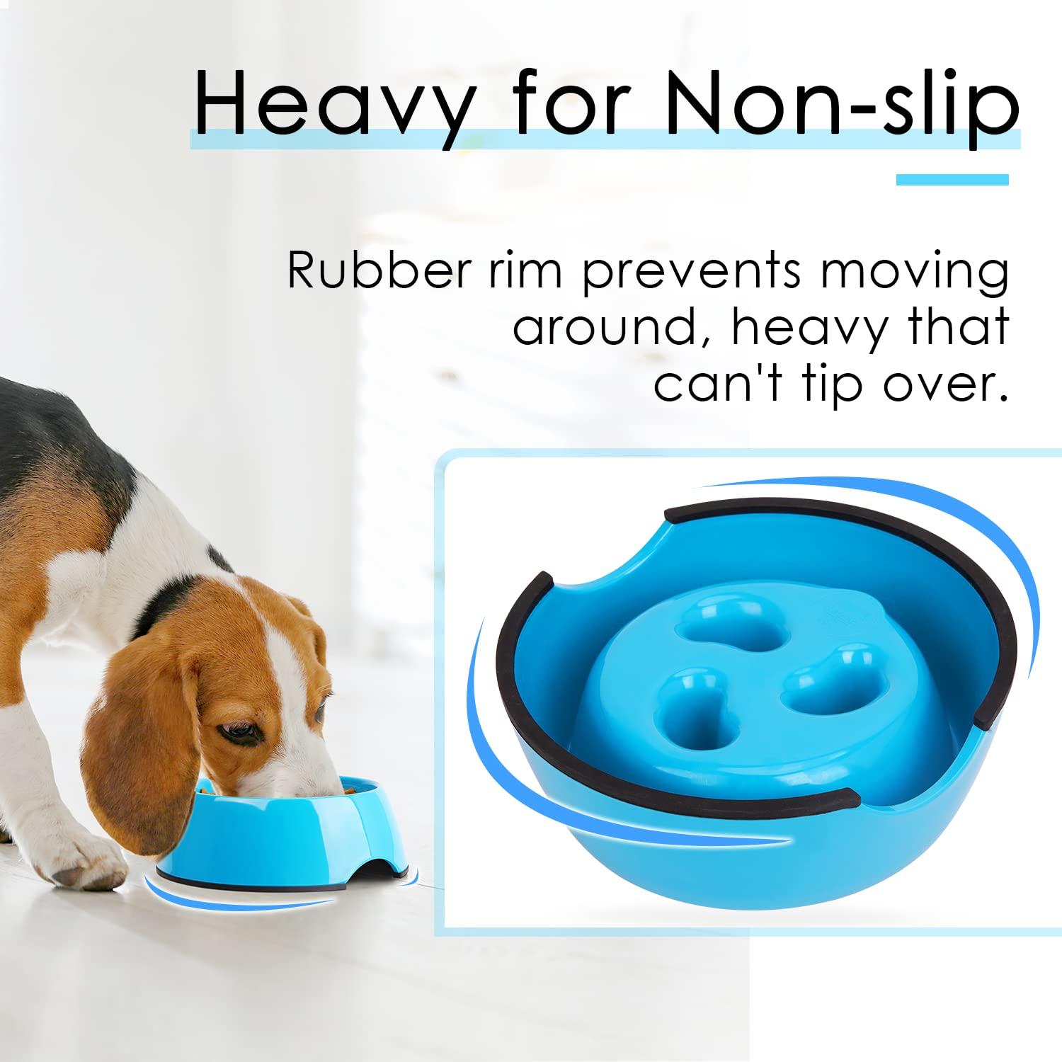 SUPER DESIGN Gobble-Stop Slow Feeder Dog Bowl Slow Eating Anti-Gulp BPA Free Melamine Bowl Fun Interactive Pet Bowl for Dogs Cats Puppies (600ml, TRI) 3