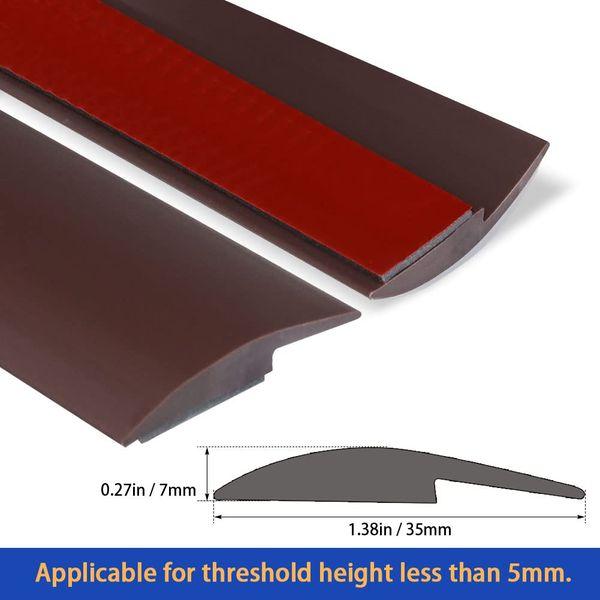 Carpet Edge Strip Self Adhesive Floor Transition Strips PVC Door Threshold Strips Carpet Door Strips Edging Strip for Carpet Threshold Transition Height below 5mm (6m, Coffee Brown) 3