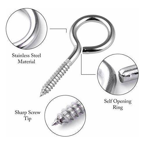 Loscrew 15Pcs(M3/M4/M5) Self Ring Screw Tapping Screw Sheep Circle Round Eye self Tapping Screw self Tapping Screw Ring Ring Hand Tightening Screw 2