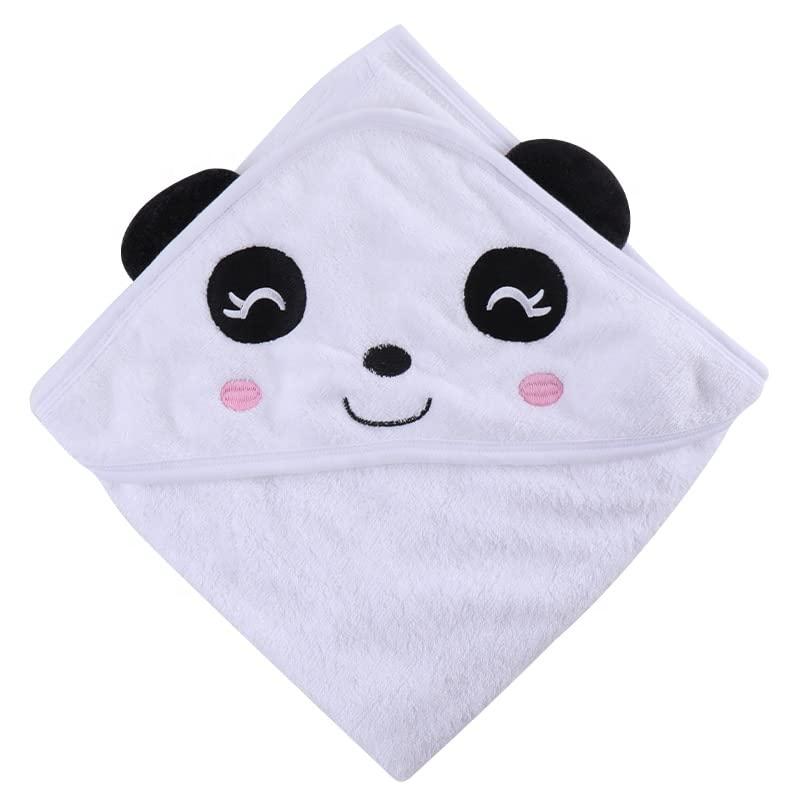 MKW Hooded Baby Towel - Animal, Hooded Bath Towels for Babies, Toddlers - Extra Large Baby Towel Perfect Baby Gift for Boys and Girl (White Panda)