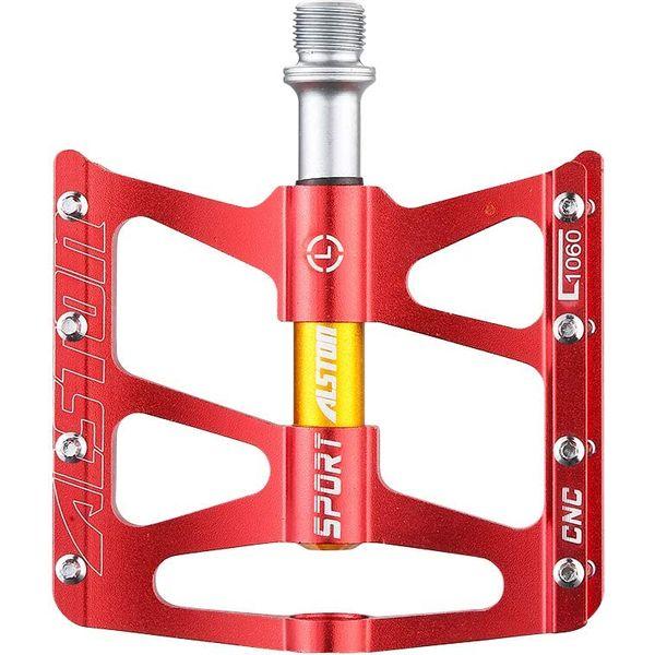Alston MTB Bike Pedals CNC Machined Platform Pedal 3 Sealed Bearings Bicycle Pedal for Adult and Youth with Non-Slip Anti-Skids 9/16" 0