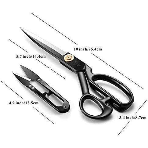 Fabric Scissors 10 Inch(25.4CM), Dressmaking Sewing Scissors Razor Sharp High Carbon Steel Tailor's Shears for Cutting Fabrics, Leather, Material, Clothes, Altering, Sewing & Tailoring(Black) 4