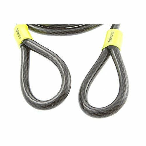 Sterling 152C 12mm x 2.1m Double Loop Vinyl Coated Multi-Stranded Braided Steel Cable with Self Coiling-Black, 15mm 2