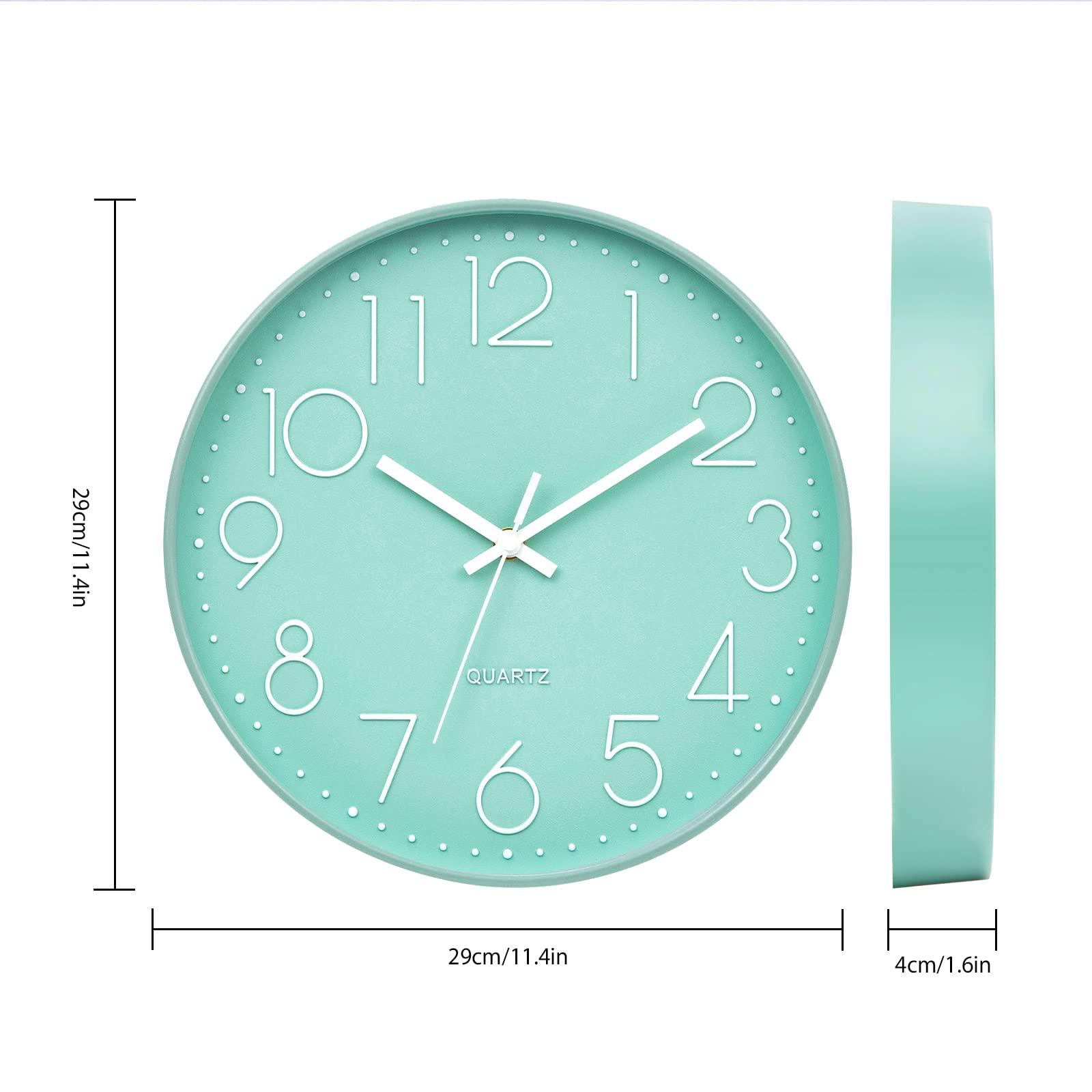 VINILITE Wall Clocks Non Ticking with 3D Numbers Modern Wall Clocks for Living room, Kitchen, Bedroom 30cm 1