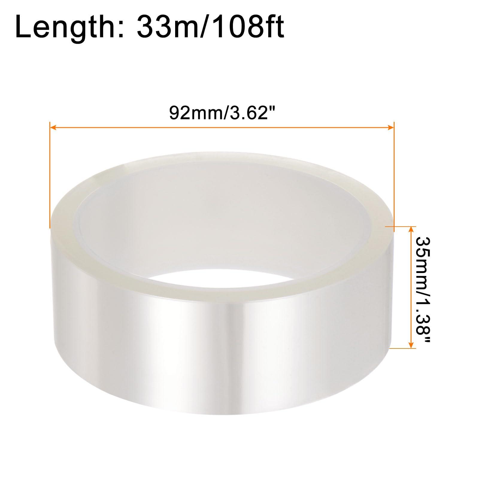 sourcing map 2 Rolls Heat Tape High Temperature Heat Resistant Tape 35mmx33m(108ft) Sublimation Thermal Heat Transfer Tape for Sublimation Press No Residue, Clear 1