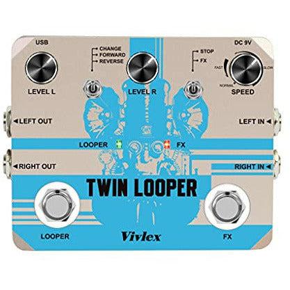 Vivlex Twin Looper Loop Station Guitar Pedal Mini Loop Recording for Electric Guitar Bass, 10 Minutes of Looping, Unlimited Overdubs 3
