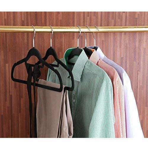 Utopia Home [50 Pack] Premium Velvet Hangers - Heavy Duty - Non Slip - Velvet Suit Hangers with Tie Bar (Black) 2