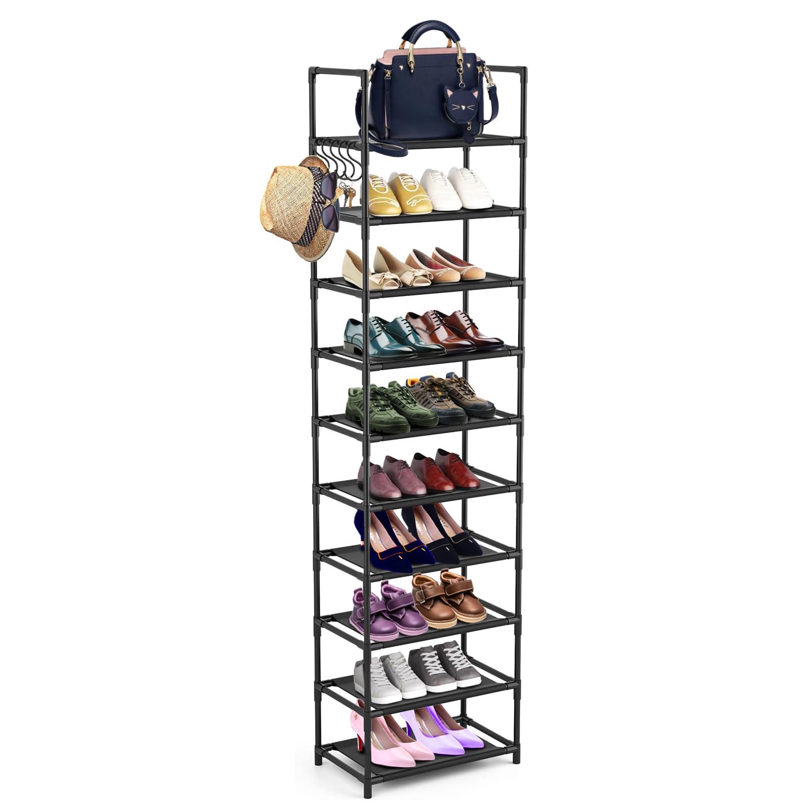 barsone 8 Tiers Shoe Rack, Durable Metal Boots Shoe Rack Organizer, 26-30 Pairs Shoe Rack for Closet, Free Standing Shoe Rack for Entryway Hallway Living Room 0