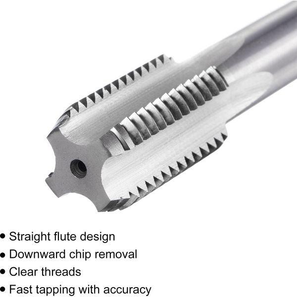 sourcing map Thread Milling Threading Tap M20 x 2.5, Metric Left Hand Machine HSS (High Speed Steel) 4 Straight Flutes Screw Tap H2 Tapping Machinist Thread Repair Tool 2