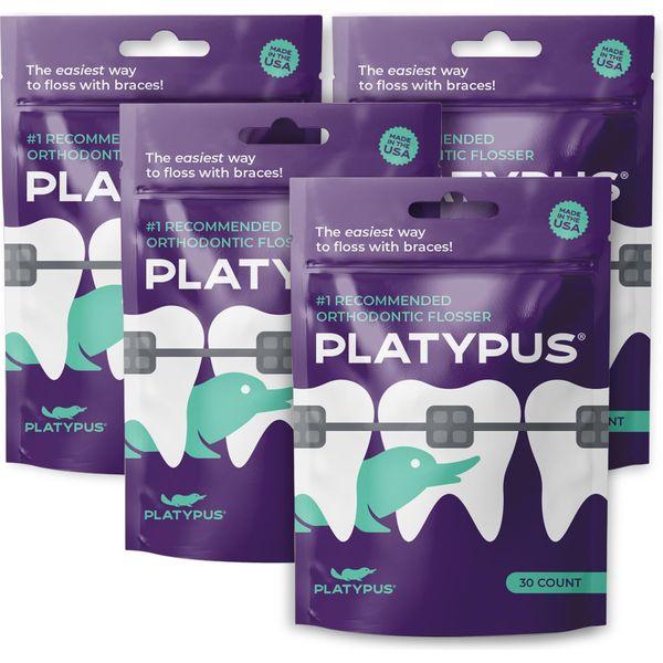 Platypus Dental Floss Sticks, Suitable for Cleaning Brace Bridges, to Keep Teeth and Gums Clean, Suitable for Tooth Floss on The Go 3 x 30 Pack 0