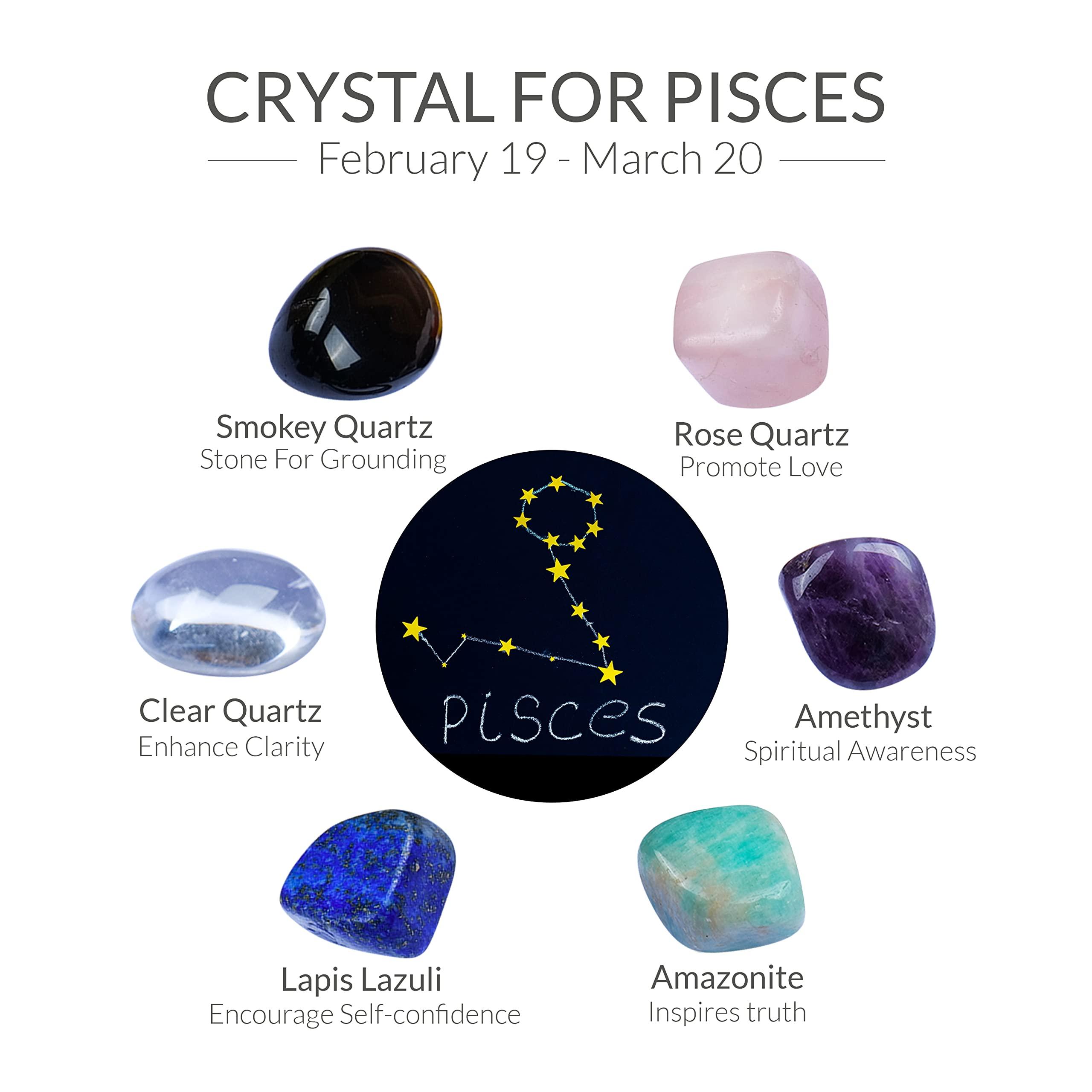 Zodiac Gifts - Crystals and Healing Stones - Astrological Gifts - Gifts for Women - Zodiac Crystal Set - Healing Crystals - Meditation Accessories (Pisces) 2