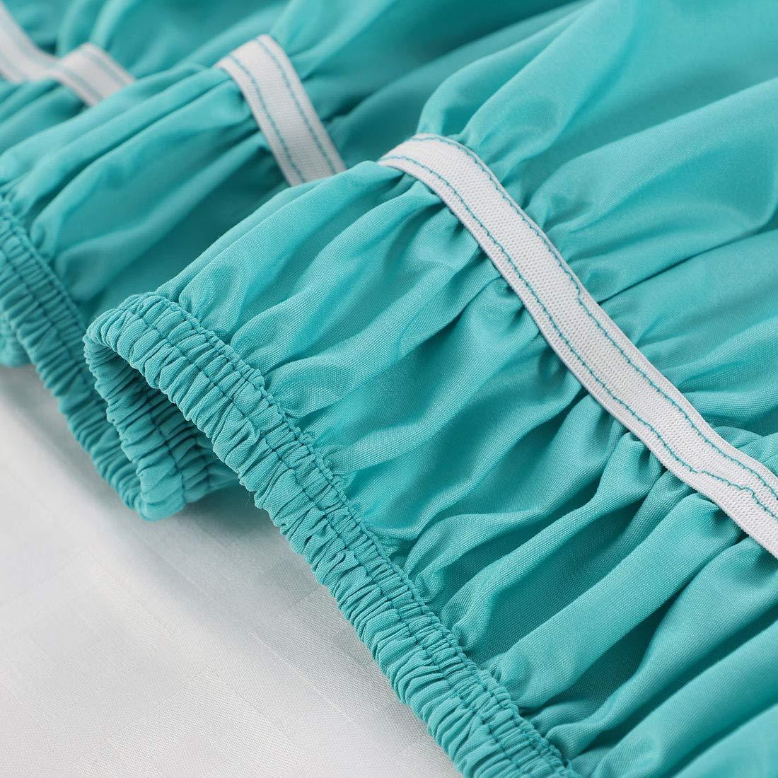 PiccoCasa Elasticated Bed Skirt Ruffled Bed Base Wrap Around Bed Valance Sheet, Brushed Microfiber Bedding Sheet Frame with 38cm Ruffle (King, Aqua Blue) 4