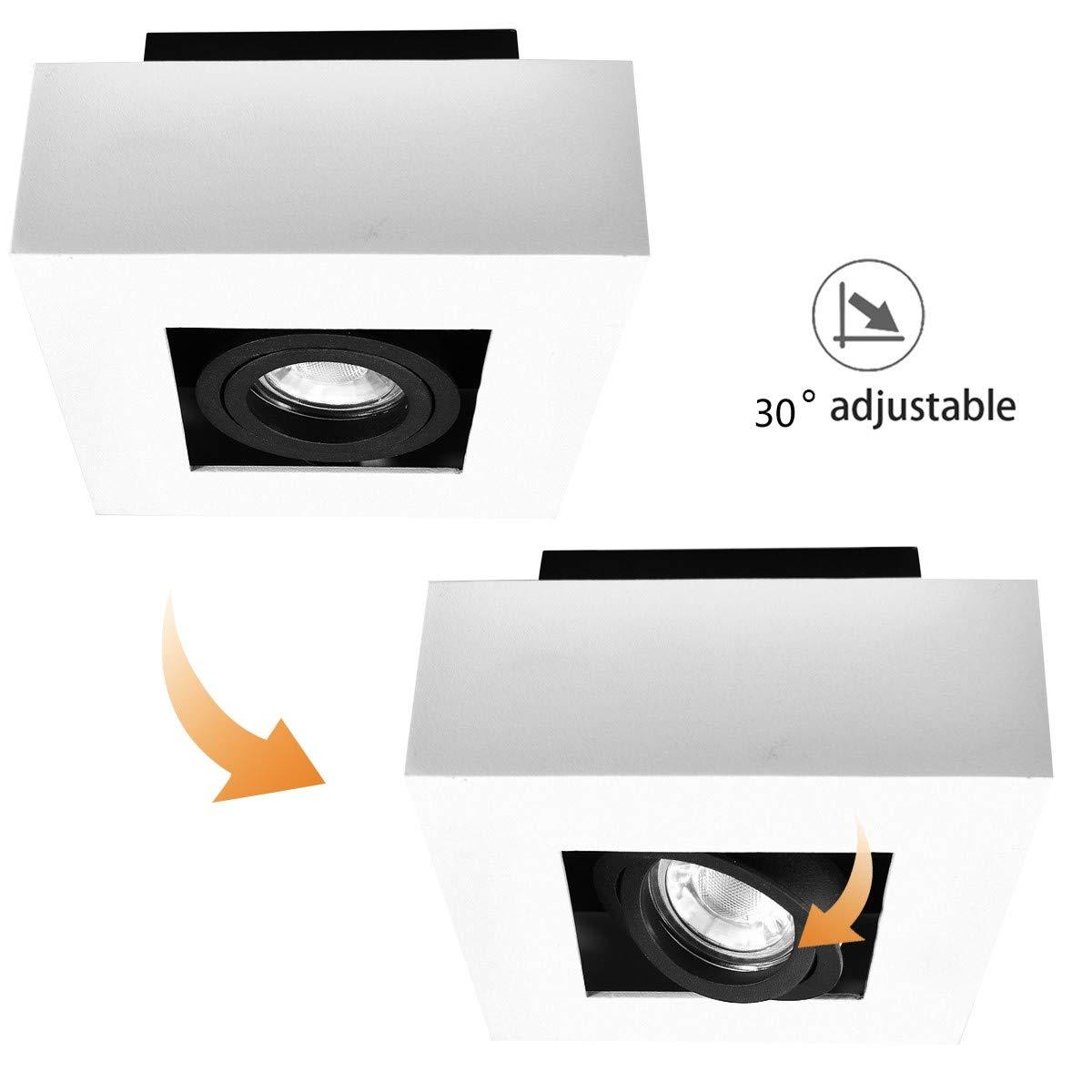 Budbuddy LED surface-mounted ceiling spotlight, spotlight, spotlight, spotlight bar, GU10 socket, 230 V [includes 6 W bulbs, swivelling] ceiling spotlight 2