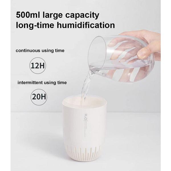 Fashome 2022 Portable Small Humidifier,Cool Mist Air Humidifier with LCD Digital Display,Whisper Quiet USB Cordless Humidifiers,Waterless Auto-Off,500ml,Humidifier for Home,Bedroom,Office,Car(White) 2