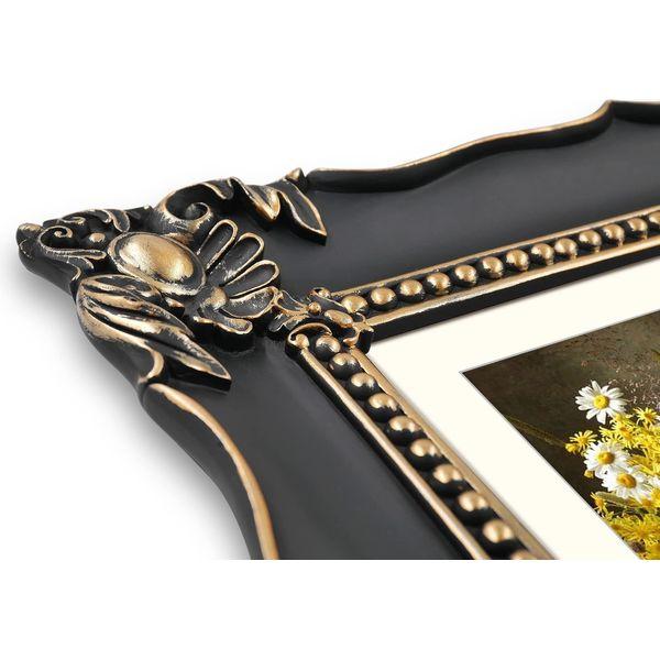 Simon's Shop 20x25 cm Picture Frame Baroque Picture Frames 8x10 inch Vintage Frames for Picture Artwork in Black & Gold 3
