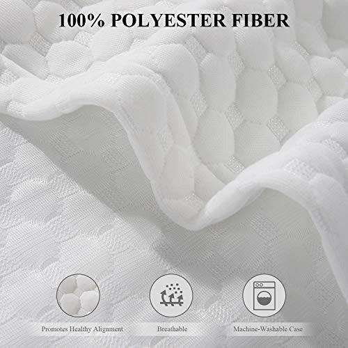 MARNUR Cervical Memory Foam Pillow Contoured Orthopedic Pillow Ergonomic Pillows for Neck Shoulder Back Support with 2 pcs Memory Foam to Adjust Hardness for Side/Back Stomach Sleepers 4